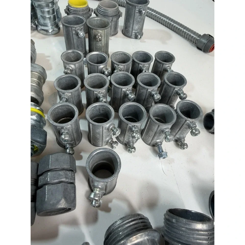 Electrical Conduit Fittings Lot: EMT Connectors, Couplings & Locknuts